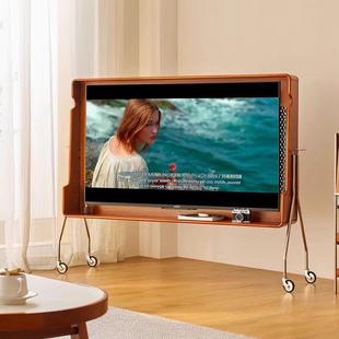 复古电视机支架小户型家用客厅电视机可移动落地卧室电视柜支架