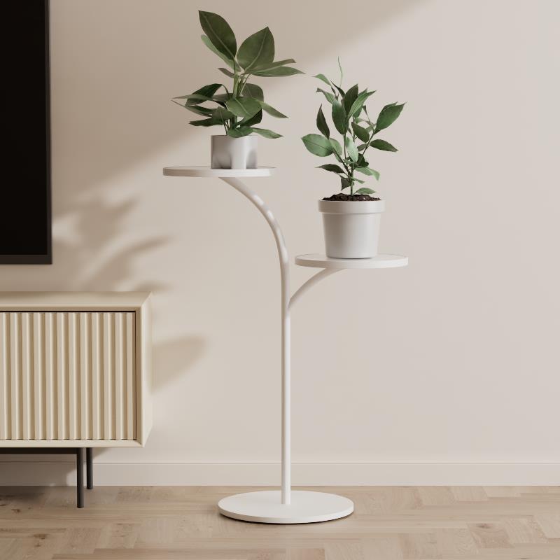 奶油风客厅家居落地艺术置物架造型花架子户外阳台铁艺支架花盆架