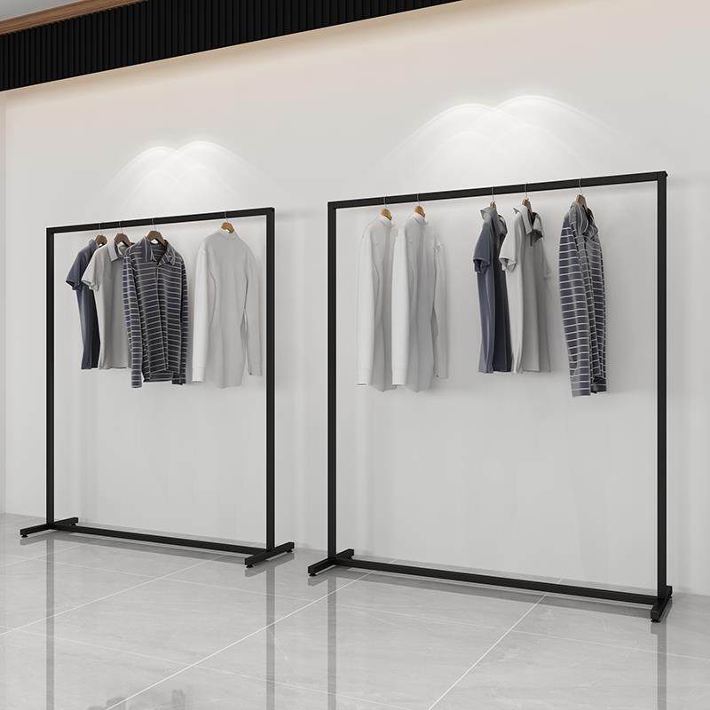服装店展示架简约铁艺服装架落地式侧挂陈列架男女装落地衣架定制