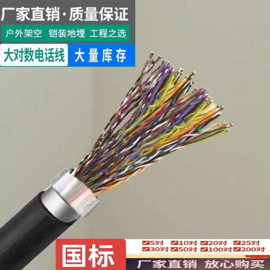 无氧铜HYA室外电话线国标通信大对数电缆10 25 30 50 100对市话缆