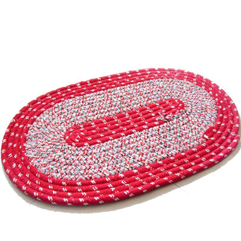 入户门厅卫生间厨房吸水蹭垫防滑厕所脚垫加厚混纺椭圆棉垫红地毯