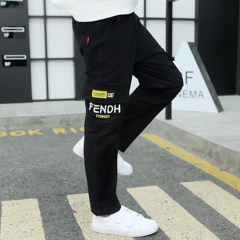 大男童休闲裤10到11十12加绒卡其色裤小学生6男孩7工装8长裤子9岁