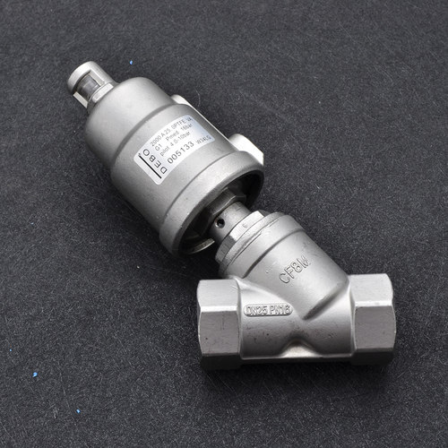 304不锈钢大头角阀 耐高温耐腐蚀蒸汽气动阀Y型内螺纹角座阀 DN50