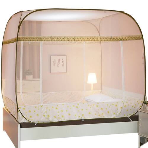 谷今 蒙古包蚊帐免安装1.2米床方顶加密加厚1.5米1.8m床双人家用