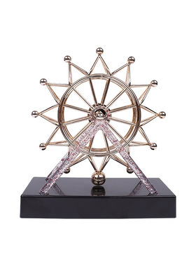 玫瑰金摩天轮磁力永动摇摆器牛顿摆办公桌面摆件家居装饰品创意礼