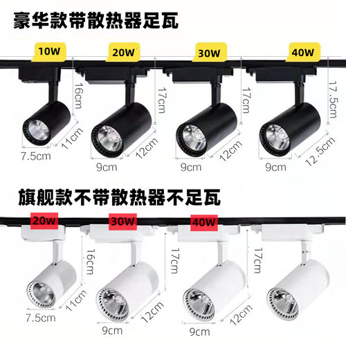 LED三线服装店背景墙射灯商用滑轨聚光灯中性导轨式高显色轨道灯