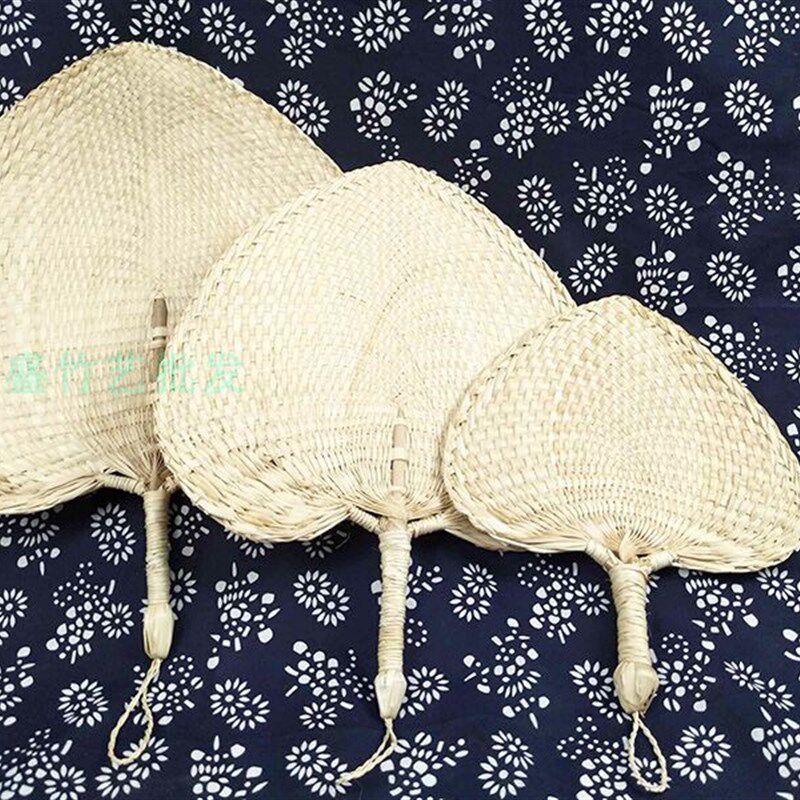 古典手工纳凉棕榈叶扇子团扇草编桃心扇大蒲扇老人扇驱蚊宝宝扇