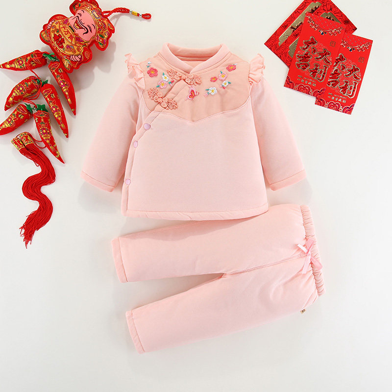女宝宝一周岁礼服秋季套装秋冬装1女宝2满月百日岁宴抓周衣服唐装图片