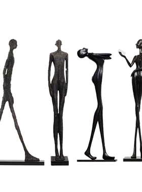 现代创意抽象人物雕塑摆件售楼处样板间大型玻璃钢落地装置艺术品