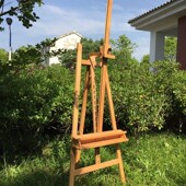 榉木前倾后撑素描架油画架子木质画架画室美术画架广告展架