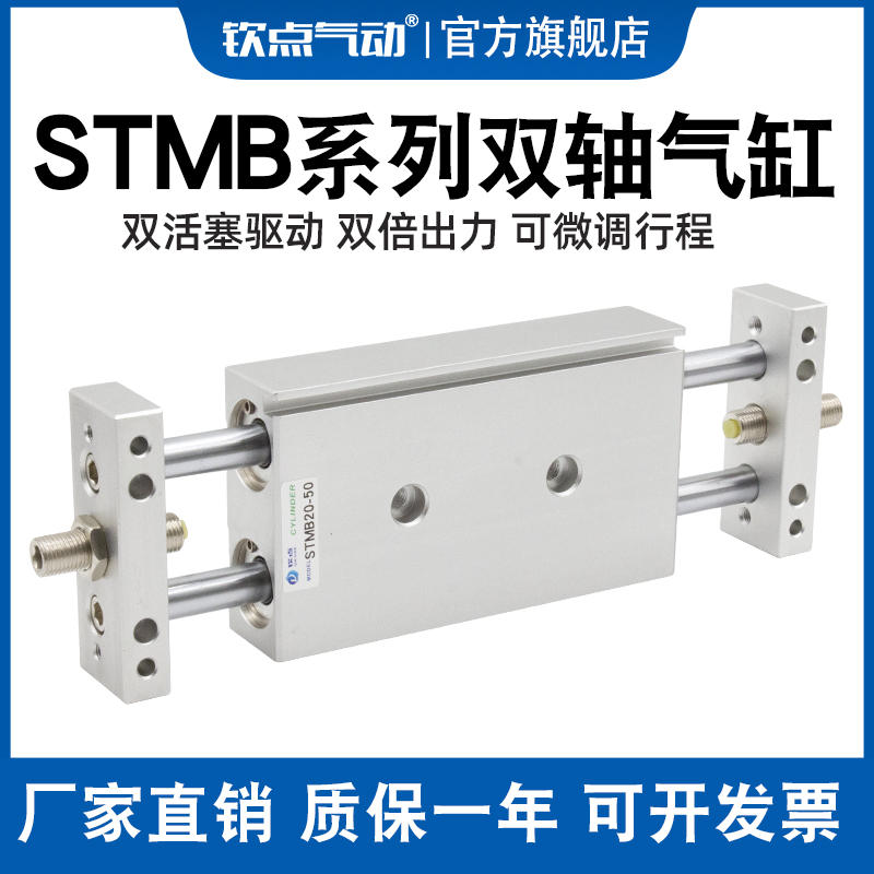 双杆双出双轴气缸STMB10/16/20/-100-1-1-175-200小型气动