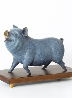 铜韵堂丨彩铜爱猪福气家居装饰客厅酒柜玄关生肖猪礼品