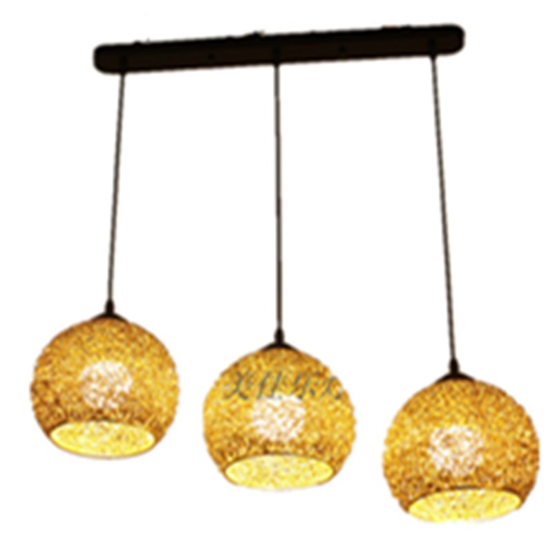现代新款两用型鑫嚞整灯吊灯三头创意个性餐桌吧台餐厅铁艺圆形灯