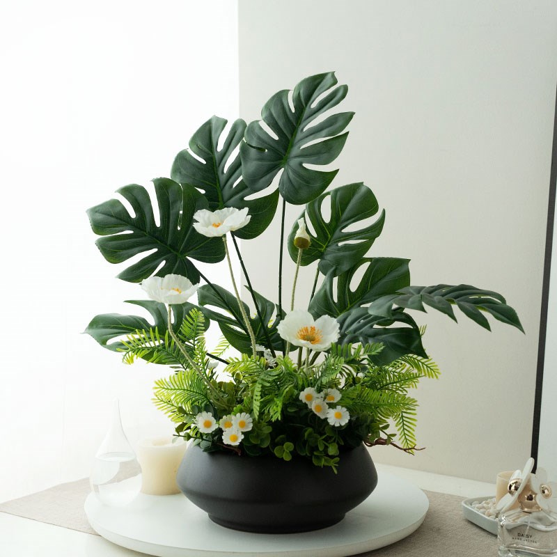 高品质仿真花假绿植高级感桌面摆件客厅餐桌电视柜玄关装饰品盆栽