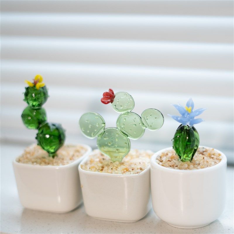 桌面琉璃玻璃精美小多肉向日葵豆芽仙人掌蘑菇太阳绿植,家居饰品,桌面摆件,淘宝优惠券,粉丝福利购,淘宝优惠卷