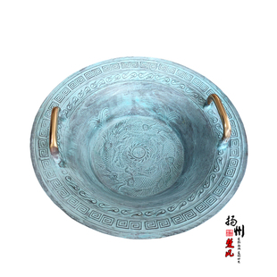 仿古青铜器龙洗盆婚庆铜盆跳水共振盆加厚鱼洗沃盥礼聚宝金盆洗手