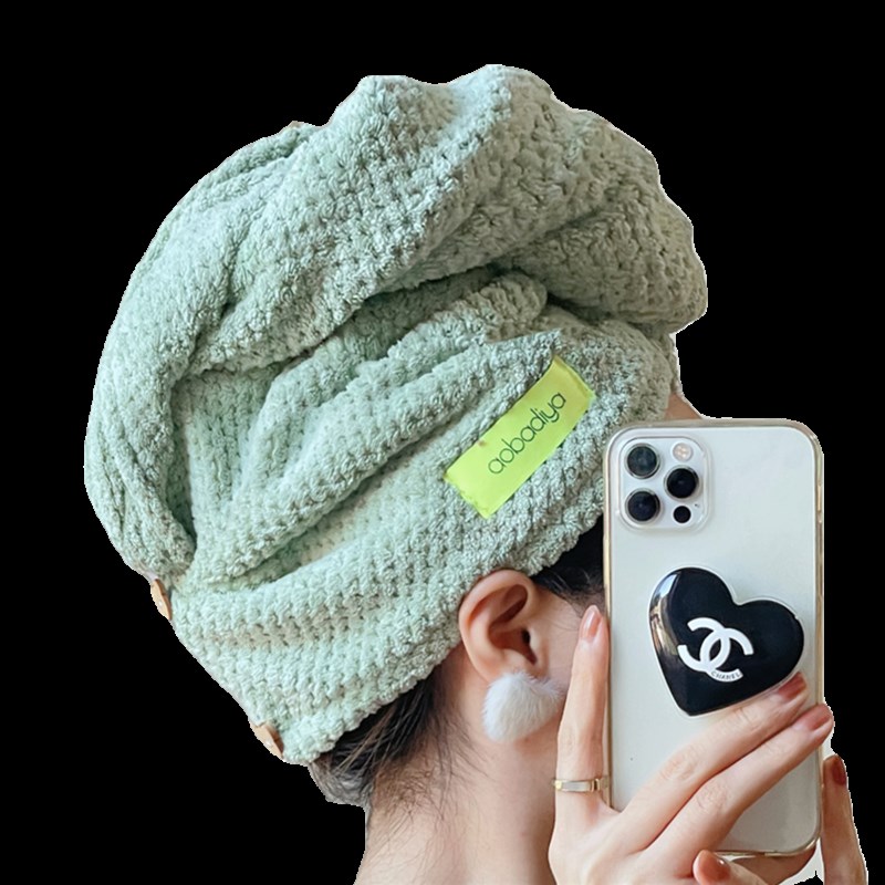 aobadiya 凤梨格双层加厚干发帽吸水透气保护头皮不掉毛干发毛巾