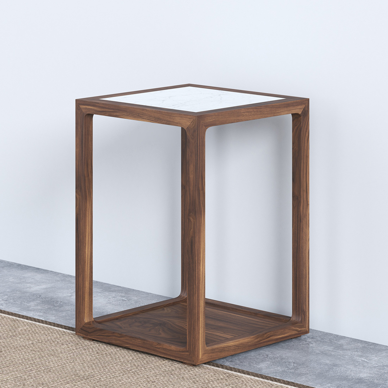 现代中式茶水柜老榆木实木家用小型实木茶边柜茶水台茶室矮茶边柜