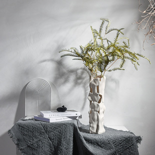 陶瓷瓶手工雕空软装样板房饰品干插器家居装饰