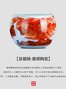 聚宝盆鸿运当头家居客厅办公室鱼缸装饰品瓶乔迁