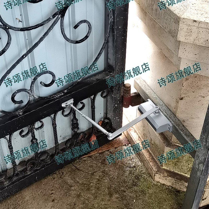 铁门自动闭门器侧装大铁艺门室外庭院关门装置缓冲无门框小区栅栏
