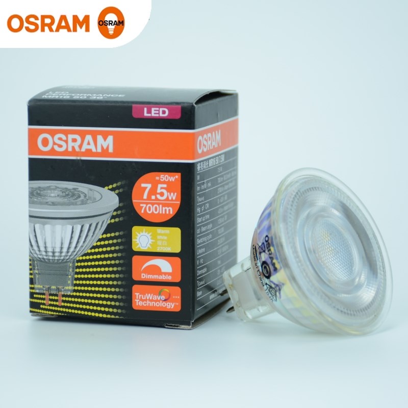 OSRAM欧司朗mr16可调光led灯杯5W 7W低压GU5.3插脚12v射灯泡2700K