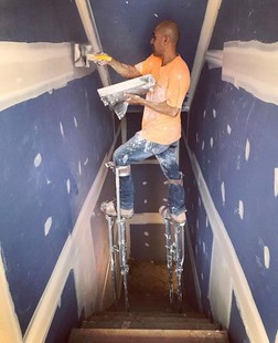 折叠马凳脚手架升降装 修室内行走梯子多功能架子施工程平台凳高跷