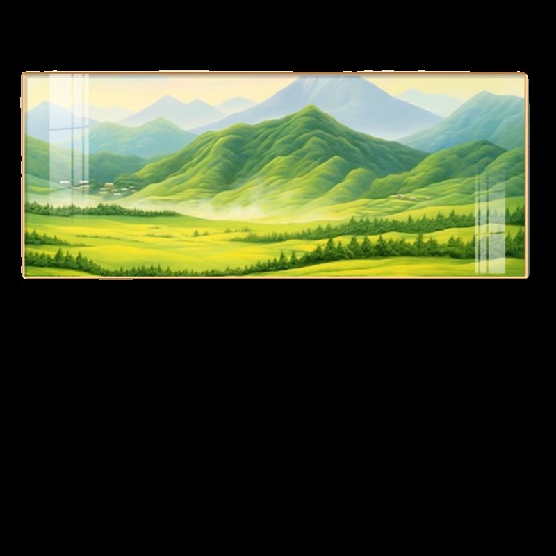 青山图客厅挂画沙发背景墙山水风景装饰画有山无水欧式靠山西墙画图片