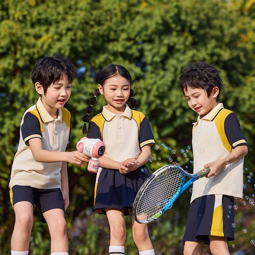幼儿园园服校服中小学生班服幼稚园夏装纯棉英伦学院风运动服定制