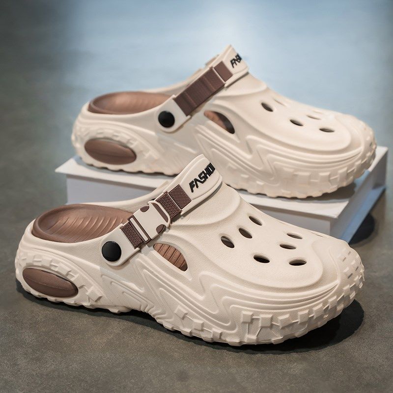 洞洞鞋男夏季外穿防滑厚底踩屎感包头拖鞋青少年大码沙滩运动凉鞋,流行男鞋,洞洞鞋,淘宝优惠券,粉丝福利购,淘宝优惠卷