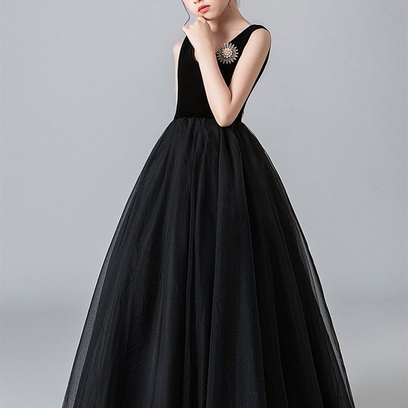 女童公主裙长款六一钢琴演出服儿童乐团合唱高端黑色生日主持礼服,童装/婴儿装/亲子装,儿童礼服,淘宝优惠券,粉丝福利购,淘宝优惠卷