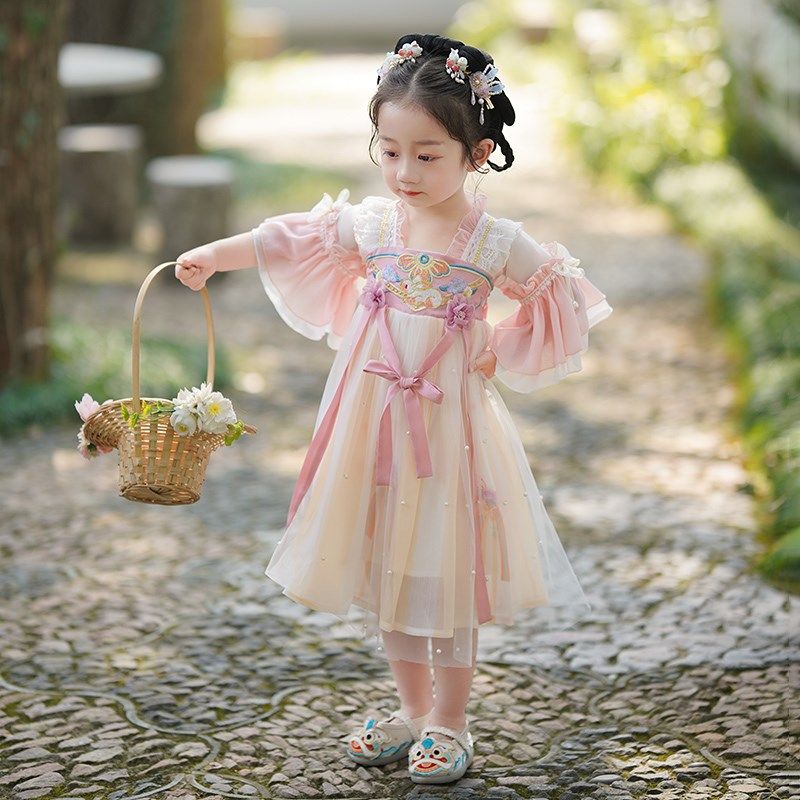 女童汉服裙子夏款2025新款儿童演出服女孩宝宝花朵夏季夏装连衣裙,童装/婴儿装/亲子装,汉服,淘宝优惠券,粉丝福利购,淘宝优惠卷