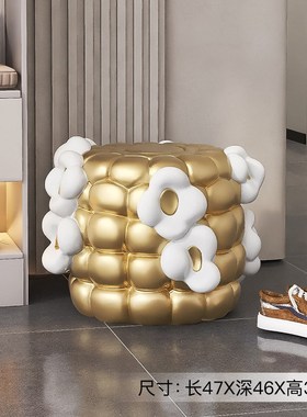 奶油风熊入户玄关换鞋凳摆件家居装饰品茶几鞋柜穿鞋儿童房小凳子