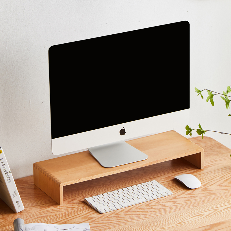 榉木电视底座支架电脑显示屏抬高宿舍桌面键盘整理收纳置物架托架