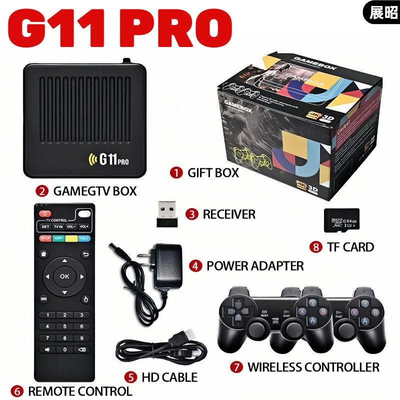 G11SP电视游戏机盒子P连双系统摇杆掌机游戏无线高清PRO 手柄战神