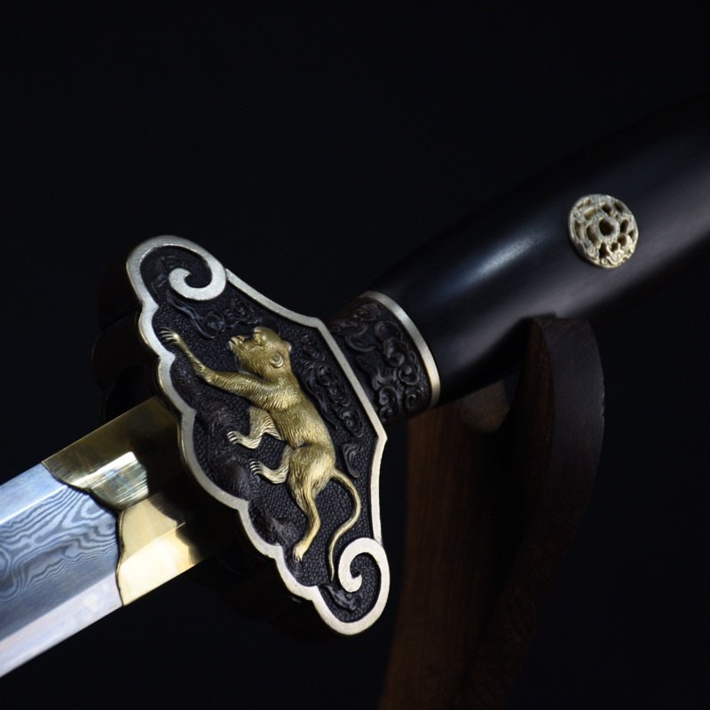 金属工艺品八面龙泉市宝剑手工锻打花纹钢唐剑影视刀具收藏未开刃