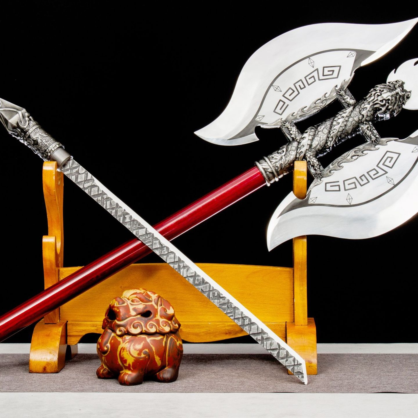 龙泉市刀剑影视十八般兵器不锈钢双刃战斧唐横刀冷兵器宝剑未开刃