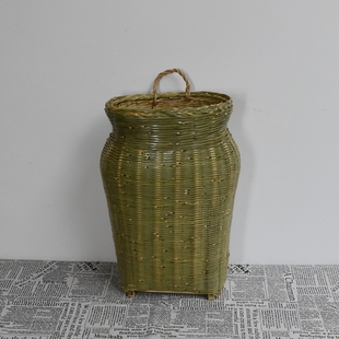 竹编竹篓子竹篮筐鱼篓茶叶水果采摘复古特色装饰舞台道具新款