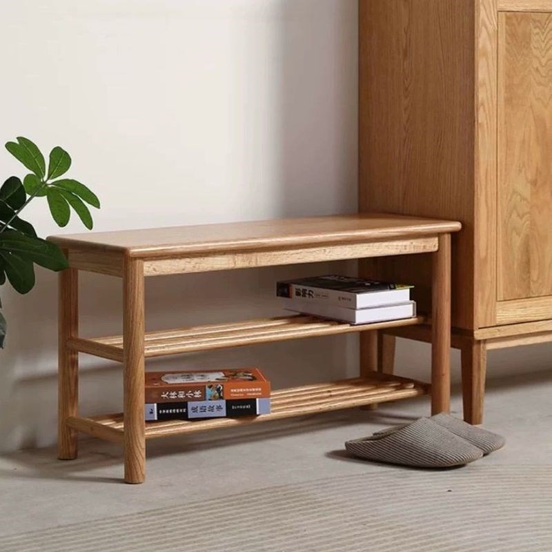 全实木橡木门厅鞋架换鞋凳进门可坐家用穿鞋凳长凳多层