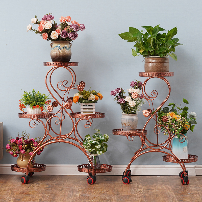 铁艺花架落地式花盆架多层室内外吊篮花架客厅阳台卧室绿萝花架子