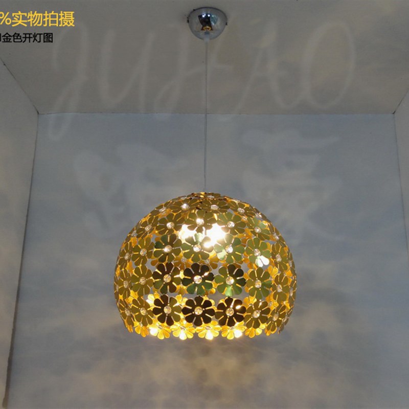 简约餐厅灯金色铝材梅花吊灯火锅店鸭货灯熟食灯茉莉香鸭颈王灯具