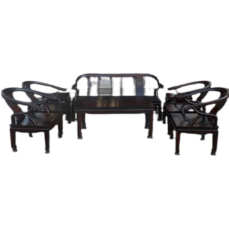 红木家具老挝大红酸枝木老黑料沙发8件交趾黄檀中式小户型雕花