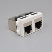 型口六类屏蔽模块直通千兆电脑插网口模块