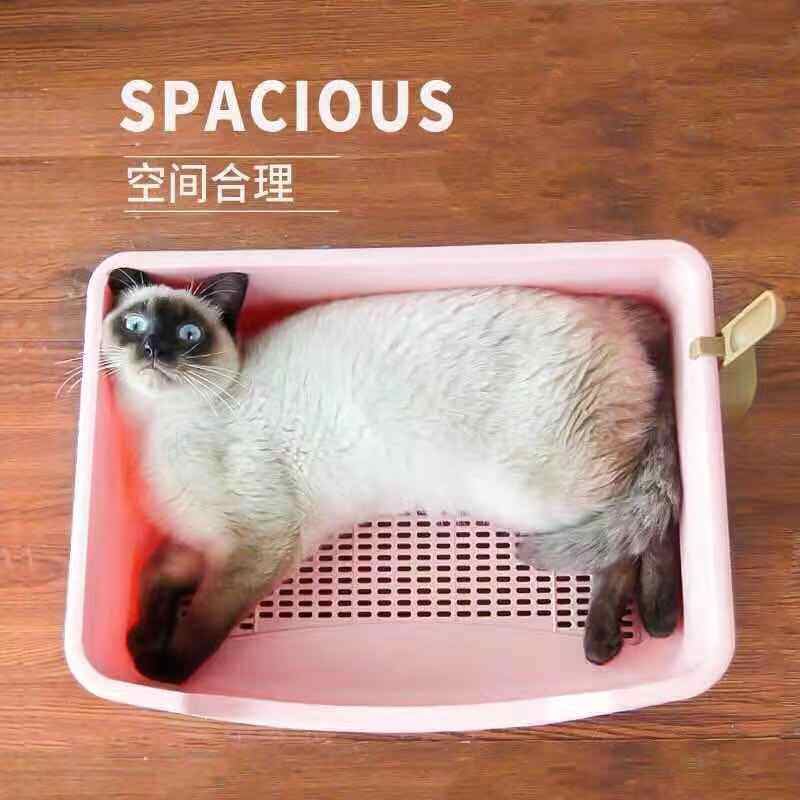 松木猫砂盆抽屉式双层猫厕所大号半封闭式防臭型猫厕清理方便带铲