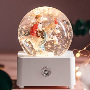 防摔水晶球音乐盒八音盒飘雪花生日礼物小女孩儿童女生公主装饰品