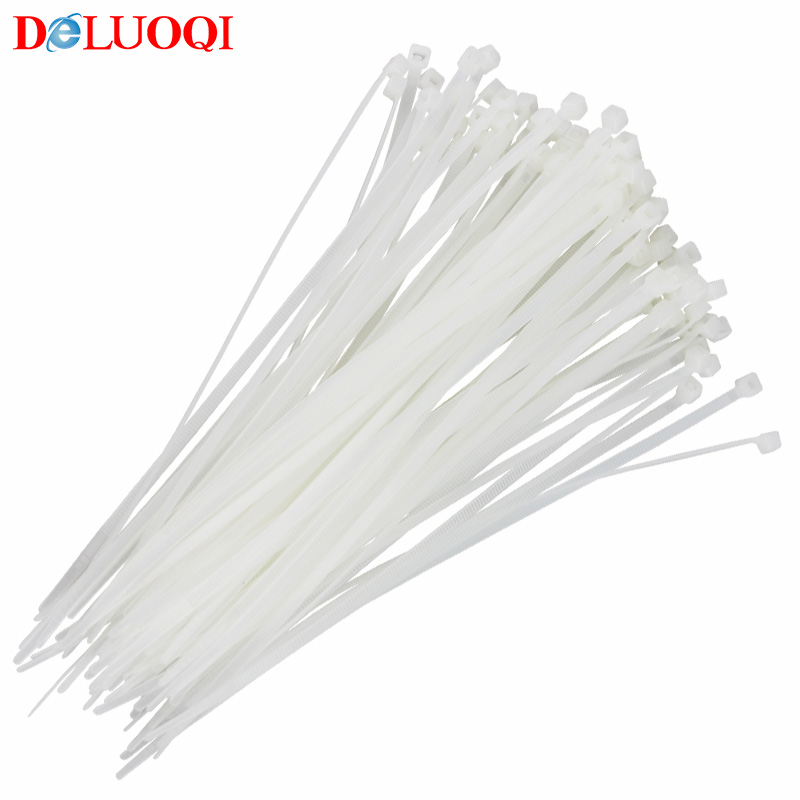 自锁式尼龙扎带5*300mm扎线带固定塑料捆扎带线束带黑白色2件包邮