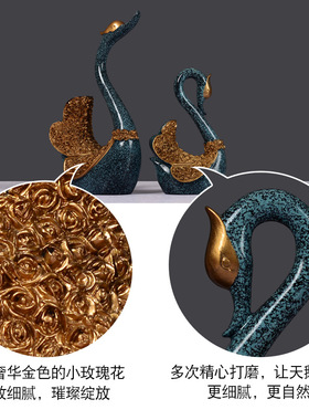 家居饰品摆件北欧式酒柜装饰品客厅电视柜摆设天鹅新结婚乔迁礼物