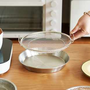 肆月油炸漏网不锈钢沥油架漏油神器家用油渣过滤网架炸锅滤油网筛