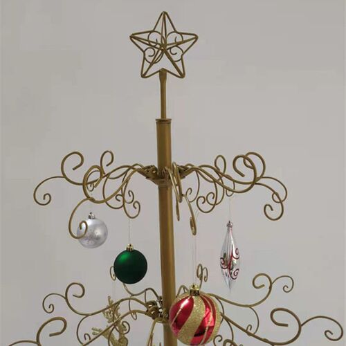 三英尺金色圣诞球挂饰展架铁艺圣诞树