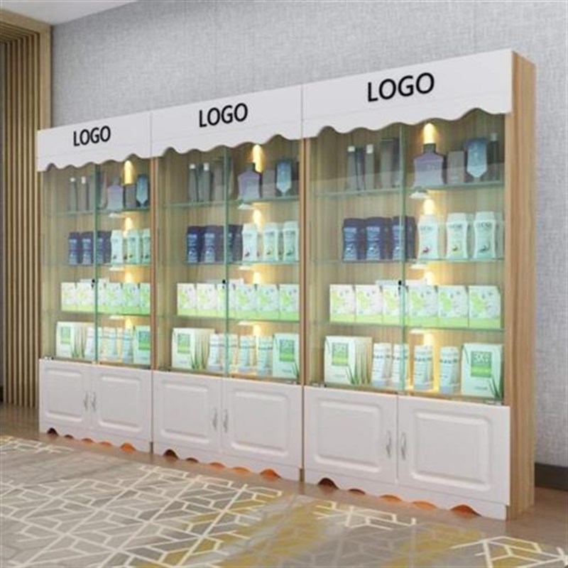 新款新品吧台红酒立式柜展示柜商用收纳灯带玻璃R门奖杯柜子店铺图片